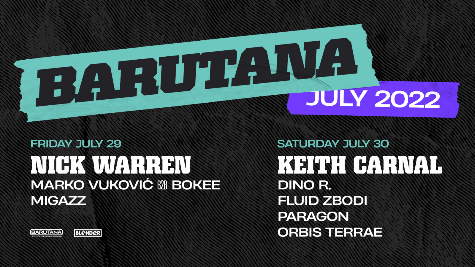 Kraj jula u Barutani uz legendu progressive scene Nicka Warrena i techno DJ-a Keitha Carnala